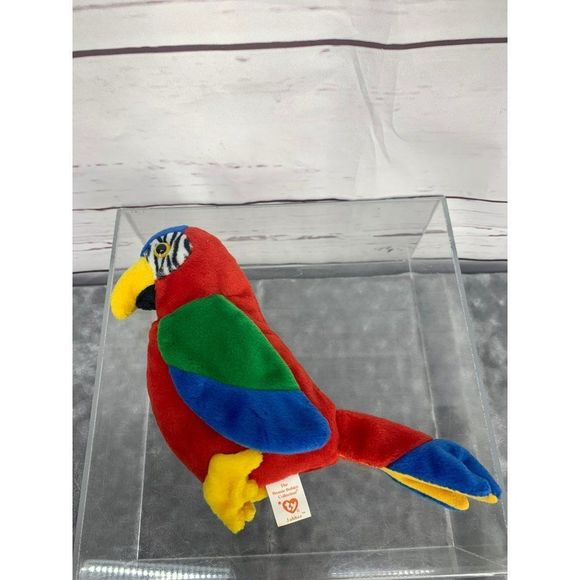 Ty Beanie Babies Jabber P.E. STYLE red Parrot bird plush stuffed animal‎ toy - Picture 7 of 8